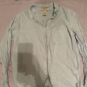 Blue Linen Button Up